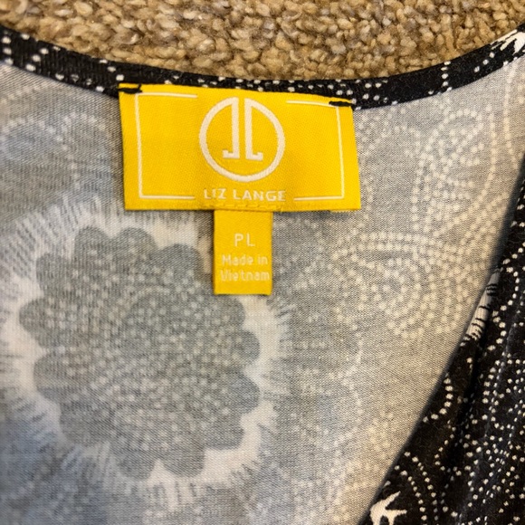 Liz Lange Women’s Black and White Patterned Maxi Dress Size PL - Picture 7 of 11